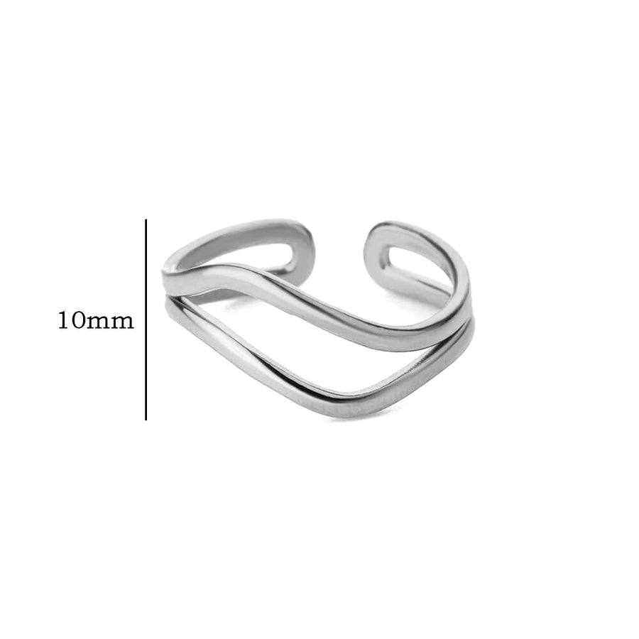 Simple Style Solid Color Lines Open Ring [304 Stainless Steel]