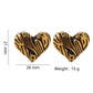 Retro Print Heart Earrings [304 Stainless Steel]