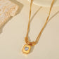 Heart Shape Zircon Pendant Necklace [304 Stainless Steel 18K Gold Plated]