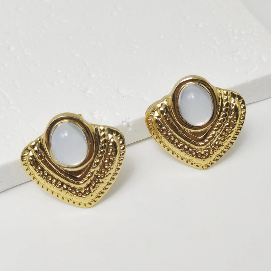 Vintage Opal Earrings [304 Stainless Steel,18K Gold Plated]