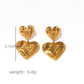 Double Heart Drop Earrings [304 Stainless Steel]