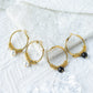 Round Beaded Natural StoneEarrings [304 Stainless Steel,14K Gold Plated]