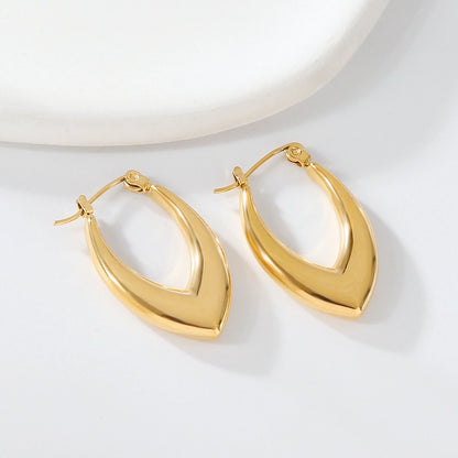 Rhombus Earrings [316 Stainless Steel,18K Gold Plated]