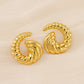 Swirl Croissant Polishing Ear Studs [304 roestvrij staal, 18K vergulde goud]