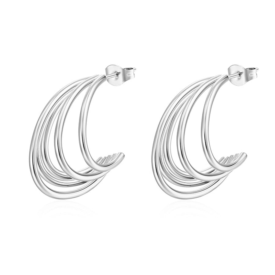 Multilayered Hoop Earrings [304 Stainless Steel]