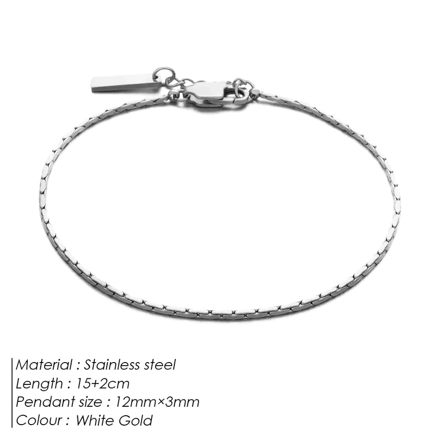 Bracelet à chaîne mince [304 en acier inoxydable 316 en acier inoxydable]