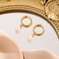 Pearl Hoop Earrings [304 Stainless Steel,18K Gold Plated]