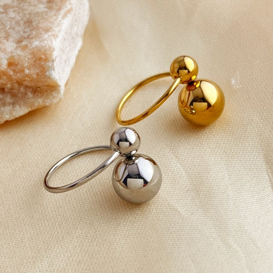 Double Ball Ring [304 Stainless Steel 18K Gold Plated]