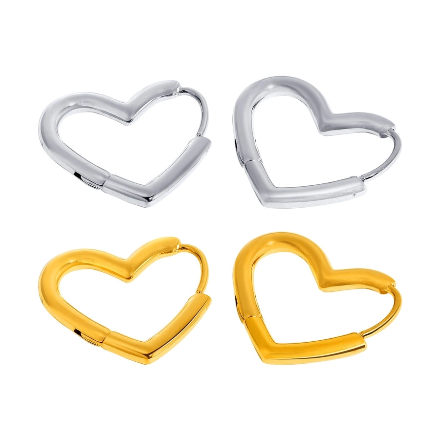 Hollow Heart Shape Earrings [201 Stainless Steel,18K Gold Plated]