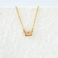 Modern Style RectangleZircon Necklace [304 Stainless Steel,18K Gold Plated]