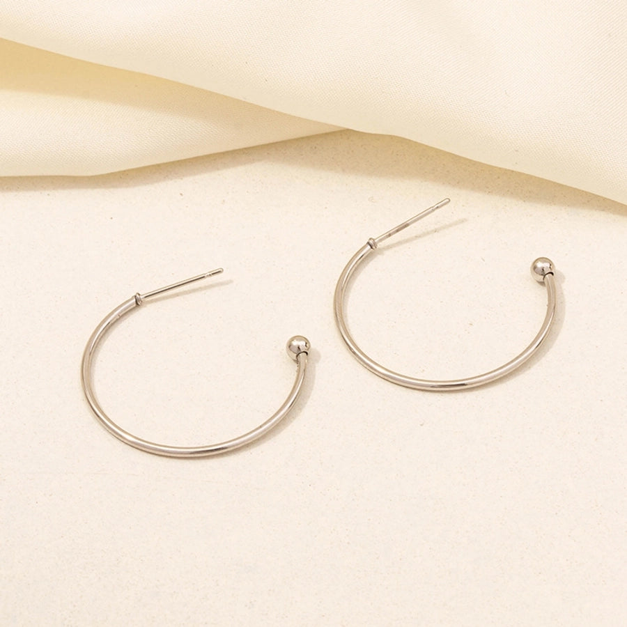 U Shape Circle Hoop Earrings [304 Stainless Steel,18K Gold Plated]