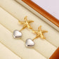 Starfish Heart Shape Drop Earrings [304,316 Stainless Steel,18K Gold Plated]