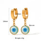 Blue Eye Drop Earrings [304 Stainless Steel,16K Gold Plated]