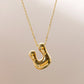 Letter Chain Pendant Necklace [304 Stainless Steel,18K Gold Plated]