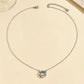 Rhinestones Hollow Circle Necklace [304 Stainless Steel,14K Gold Plated]