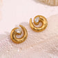 Swirl Water Droplets Spiral Plating Earrings [304 Stainless Steel,18K Gold Plated]