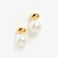 Artificial Pearls Stud Earrings [304 Stainless Steel, 18K Gold Plated]