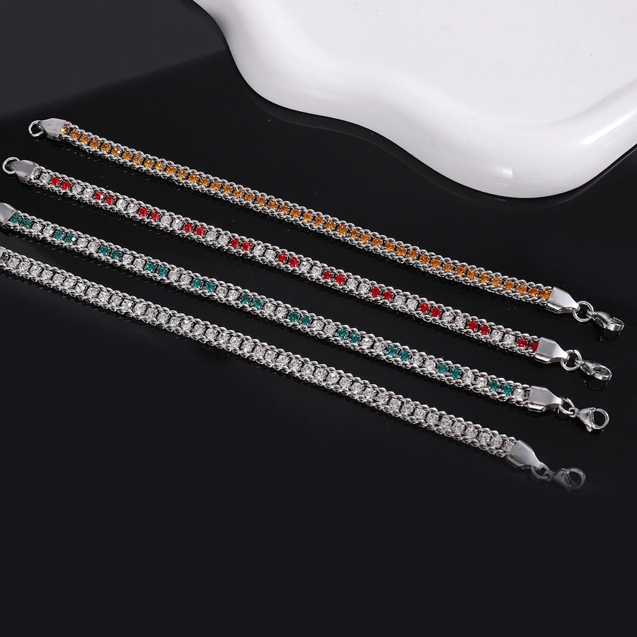 Bracelet de pierres brillantes [304 en acier inoxydable]