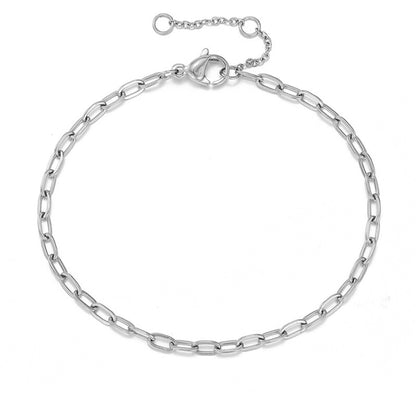 Bracelet à chaîne de liaison mince [acier inoxydable, 14 carats en or]