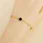 Four Leaf Clover Round Bracelet [304 Stainless Steel, 18K Gold Plated]