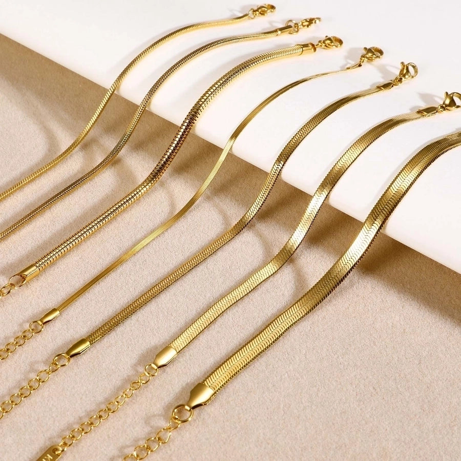 Snake Chain Bracelets [304 Stainless Steel, 18K Gold Plated]