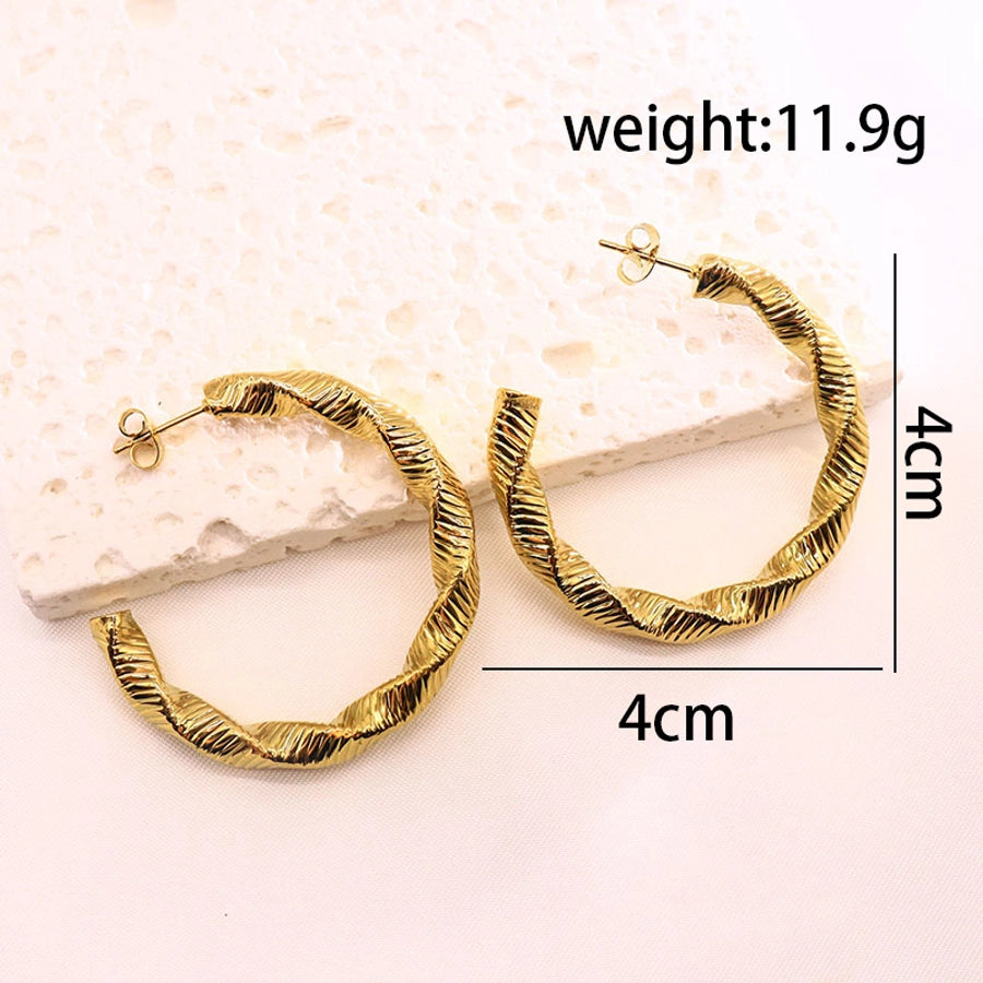 Mix -Design -Hoop -Ohrringe [304 Edelstahl, 18K Gold plattiert]