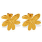 Flower Earrings [304 Stainless Steel,18K Gold Plated]