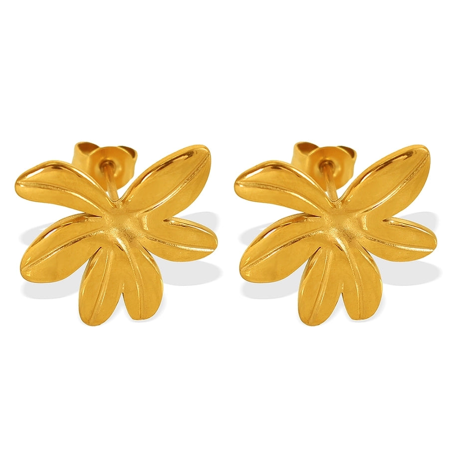 Blumenohrringe [304 Edelstahl, 18K Gold plattiert]