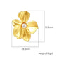 Flower Imitation Pearl Earrings [304 Stainless Steel,18K Gold Plated]