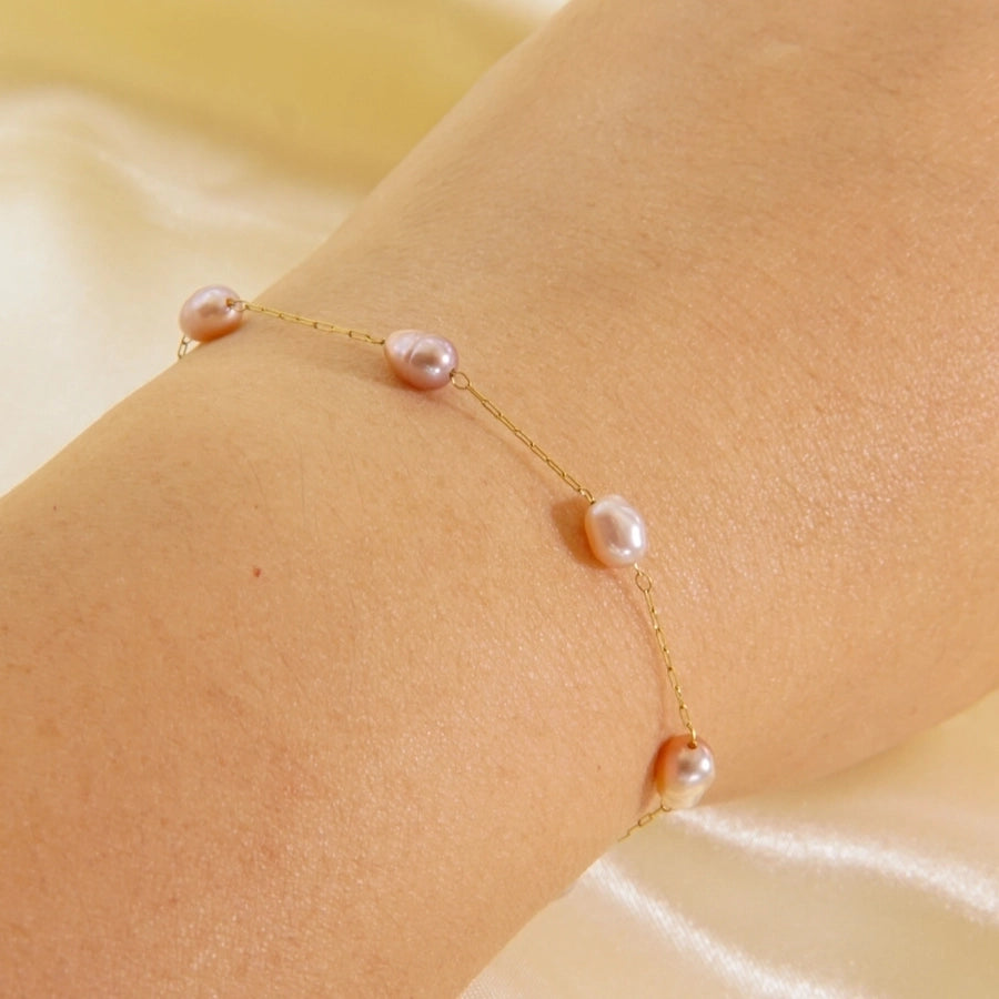 Freshwater Pearl Bracelet/Anklet/Necklace [304 Stainless ,14K Gold Plated]