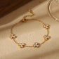 Flower Bow Knot Bracelet [304 Stainless Steel, 18K Gold Plated]