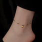 Small Green Beads Shell Anklet [304 Stainless Steel, 18K Gold Plated]