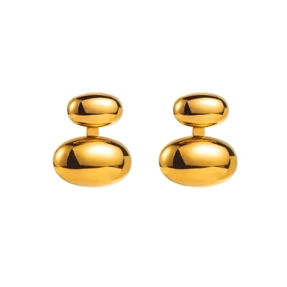 Double Round Earrings [304 Stainless Steel]