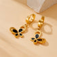 Boucles d'oreilles papillon noires [304 en acier inoxydable]