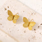 Butterfly Ear Studs [304 Stainless Steel,18K Gold Plated]