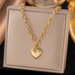 Heart Shape Necklace [304 Stainless Steel,18K Gold Plated]