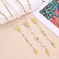 Collier de perles cross Vierge [304 en acier inoxydable, 18 carats en or]