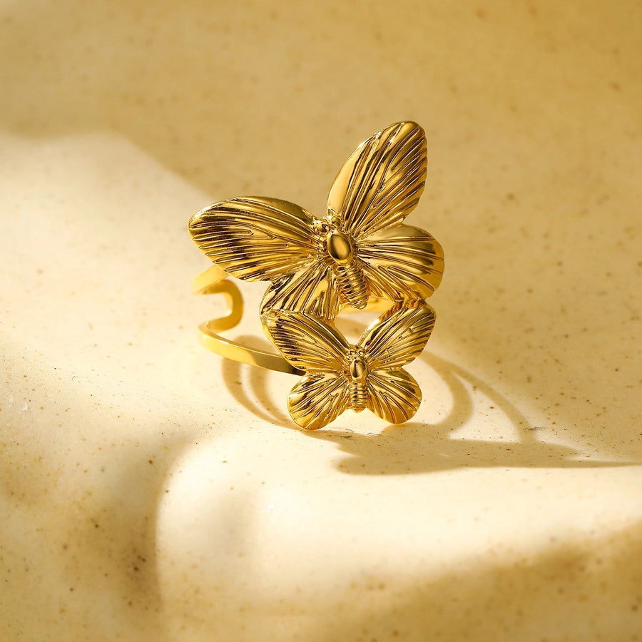 Double Butterfly Ring [304 Stainless Steel]