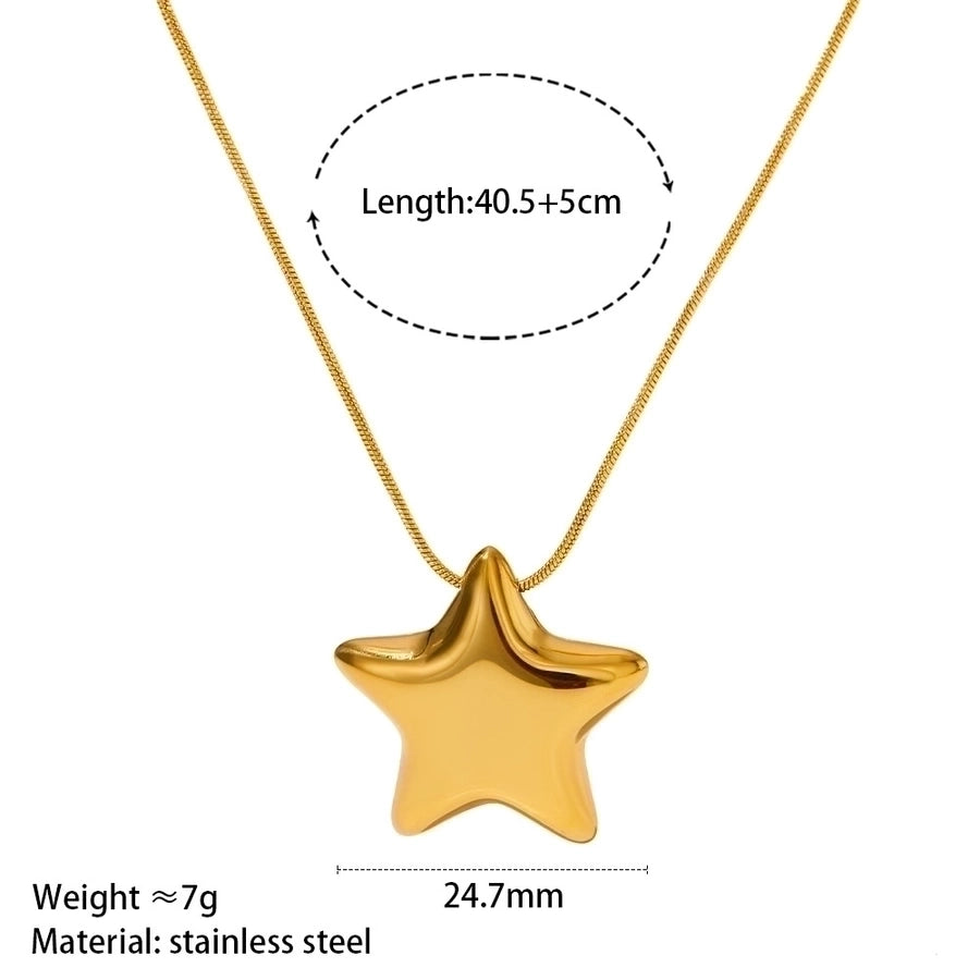 Star Earrings/Necklace [304 Stainless Steel, 16K Gold Plated]