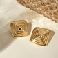 Square Plating Earrings [304 Stainless Steel,18K Gold Plated]