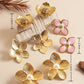 Mix Flower Earrings [304 Stainless Steel,18K Gold Plated]