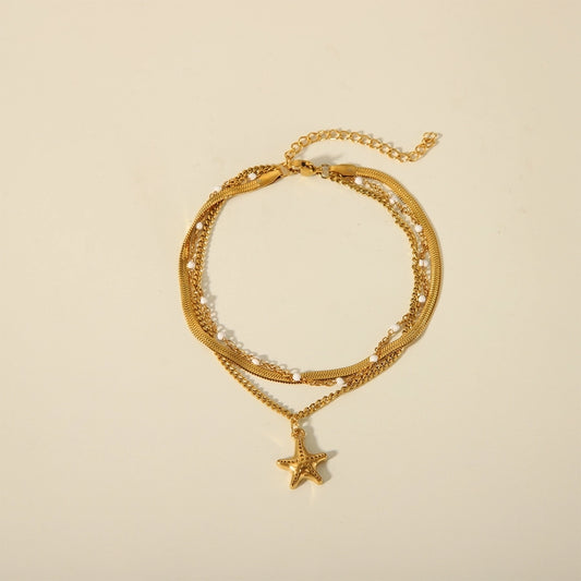 Ferie Starfish Anklet [304 Rustfritt stål]