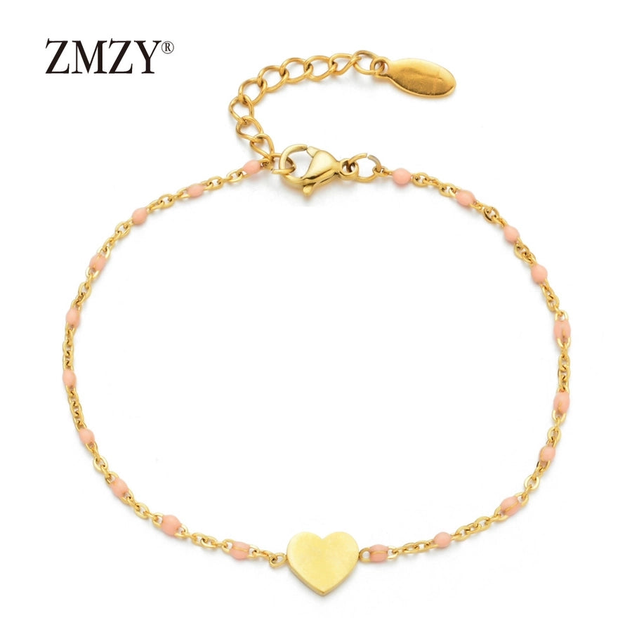 Heart Small Beads Bracelet [Stainless Steel]