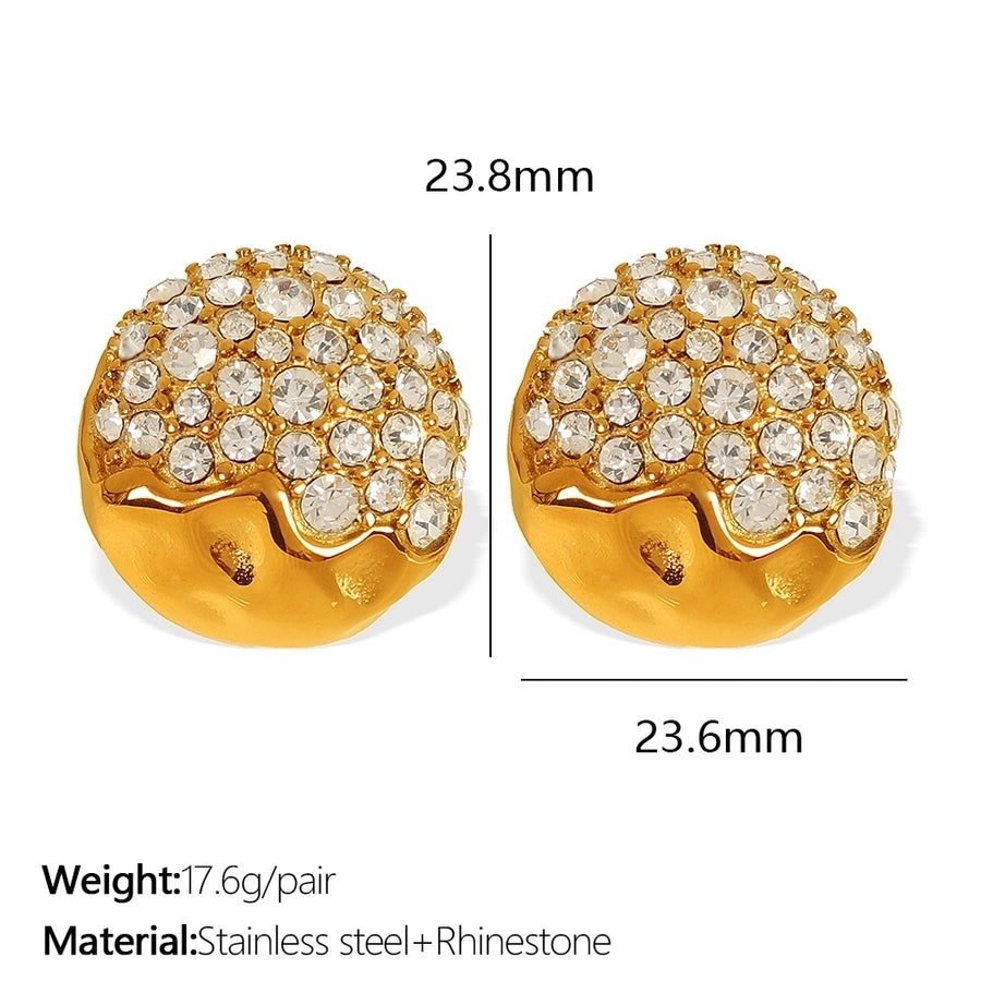 Boucles d'oreilles de perles artificielles rond brillantes [304 en acier inoxydable, 18 km plaqués]