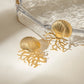 Beach Coral Shell Earrings [304 Stainless Steel,18K Gold Plated]