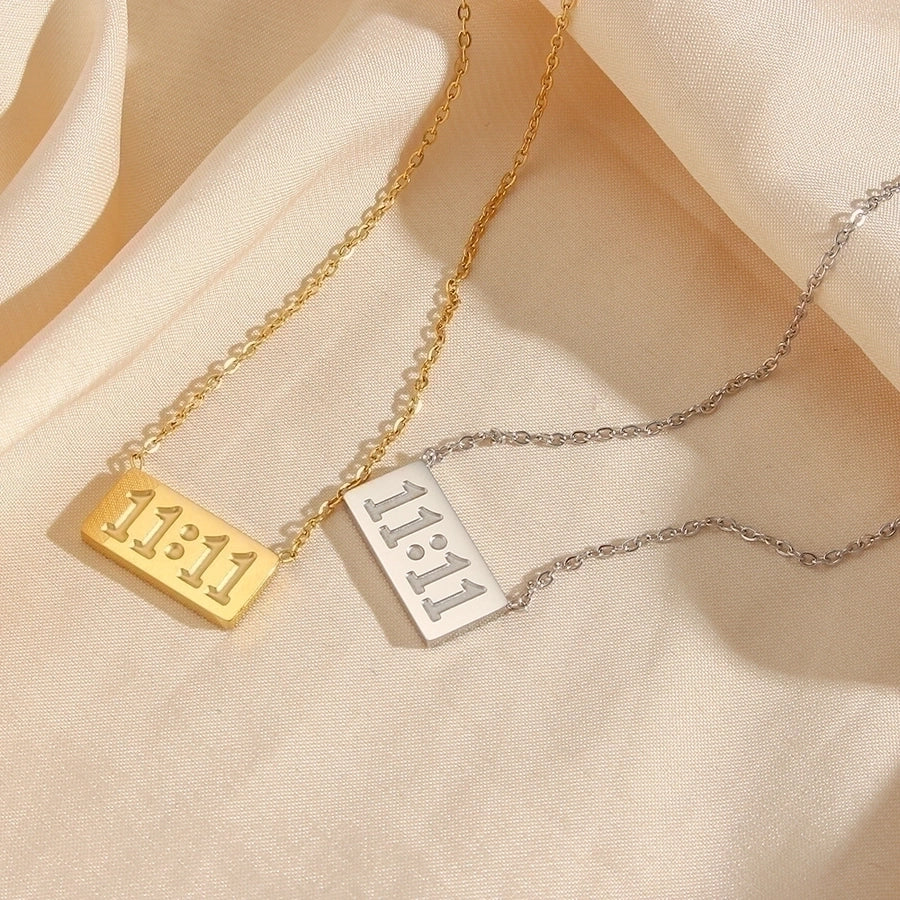 11 Number Necklace [304 Stainless Steel,18K Gold Plated]