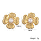 Exaggerated Flower Pearl Ear Studs [304 Stainless Steel]