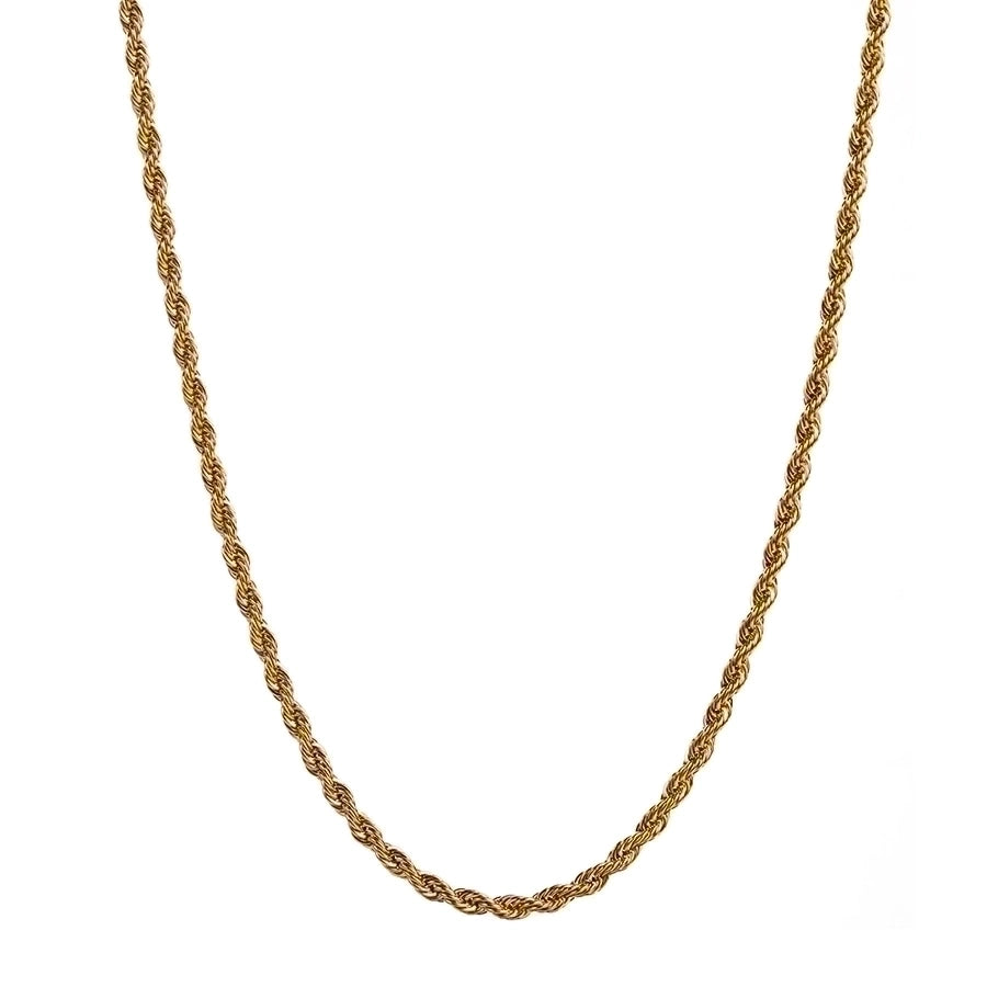 Collar de cadena de mezcla [304 acero inoxidable, 18K de oro chapado]