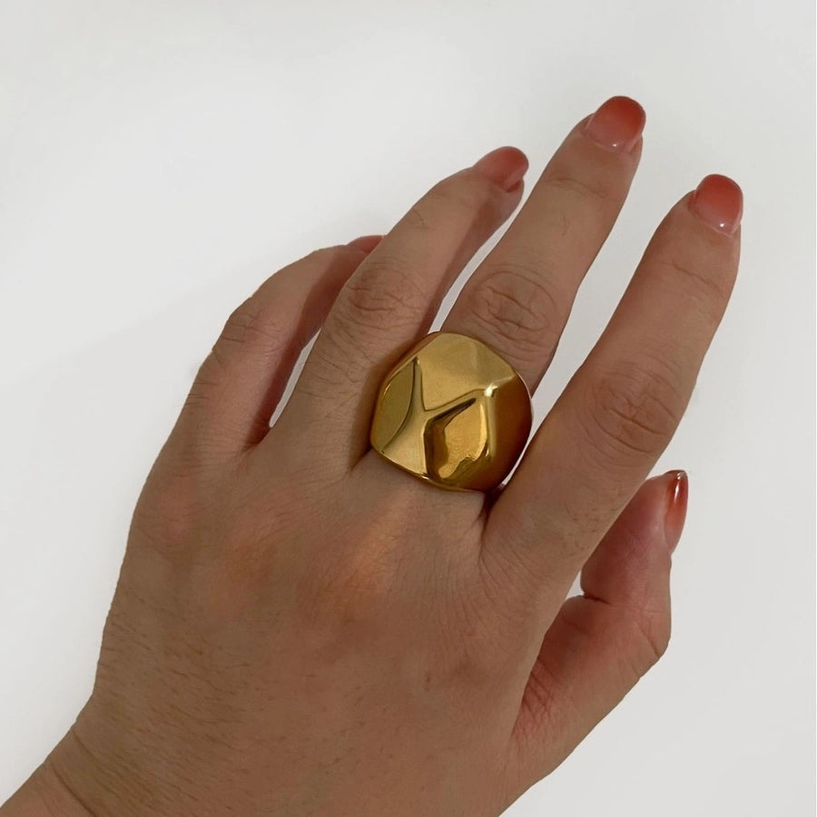 Geometric Open Ring [316L Stainless Steel, 18K Gold Plated]