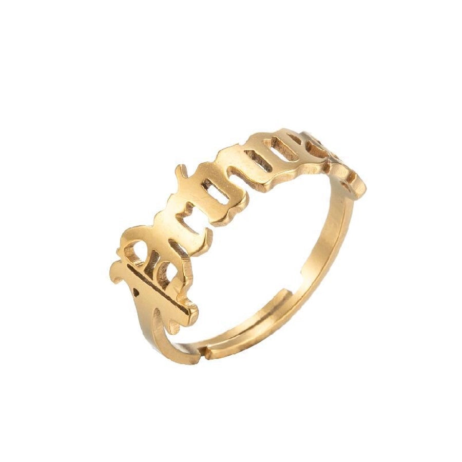 Words Ring [201 Stainless Steel, 18K Gold Plated]